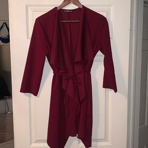 SHEIN Cardigan, Size XS, Dark Red Color, Used twice (like new)